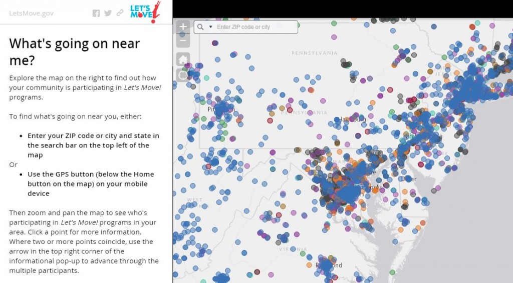 First Lady Michelle Obama Launches Let’s Move! Interactive Map