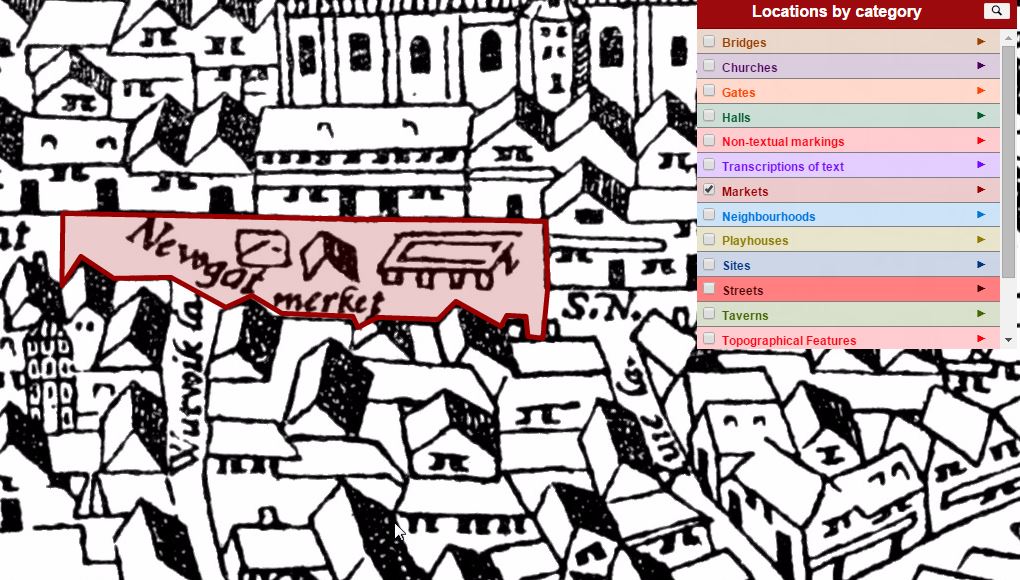 Webmap of 16th Century London
