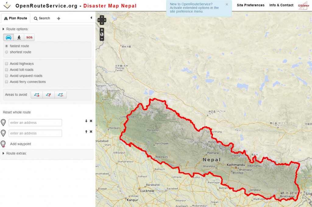 Disaster OpenRouteService for Nepal available