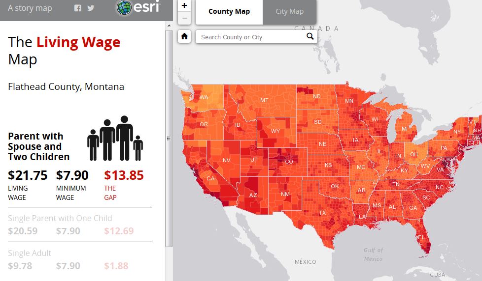 living wage map