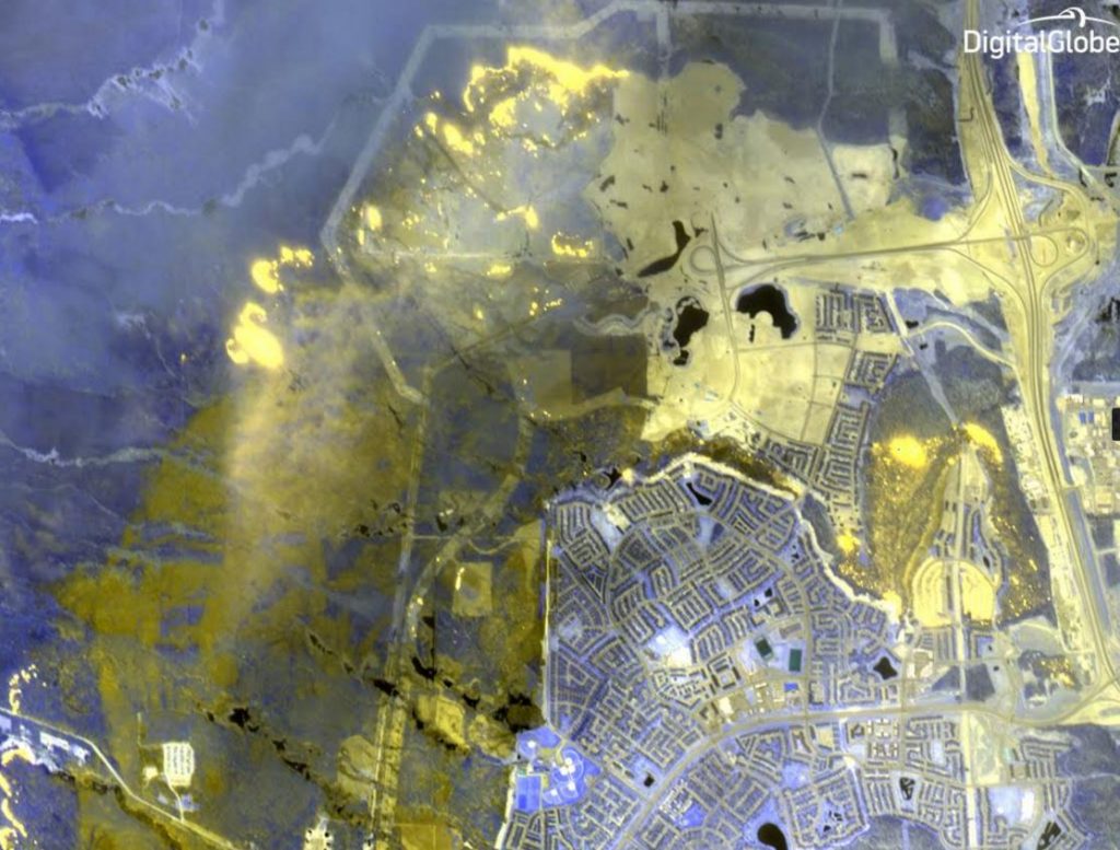 DigitalGlobe’s WorldView-3 satellite of the Wildfire in Alberta Canada