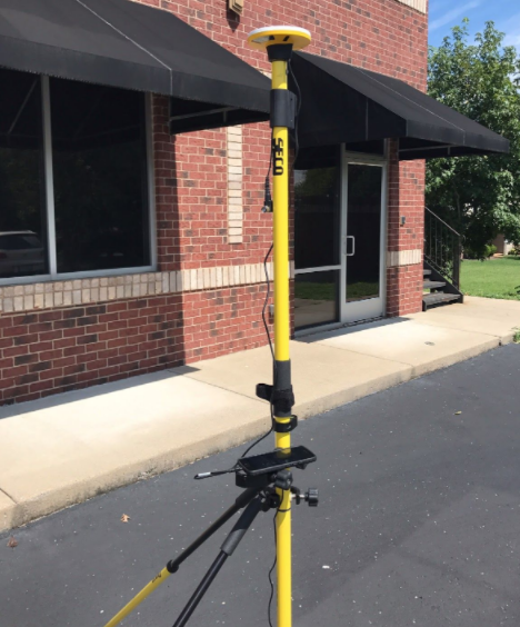 Seco pole with Trimble GNSS with Catalyst running on Android smartphone
