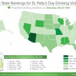 Map Tip – Top 10 State Rankings for St. Patty’s Day Drinking Violations