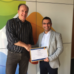 Peter Bonne (Orbit GT) and Talal Hanna (TPMA) celebrating the TPMA Gold Reseller Agreement.