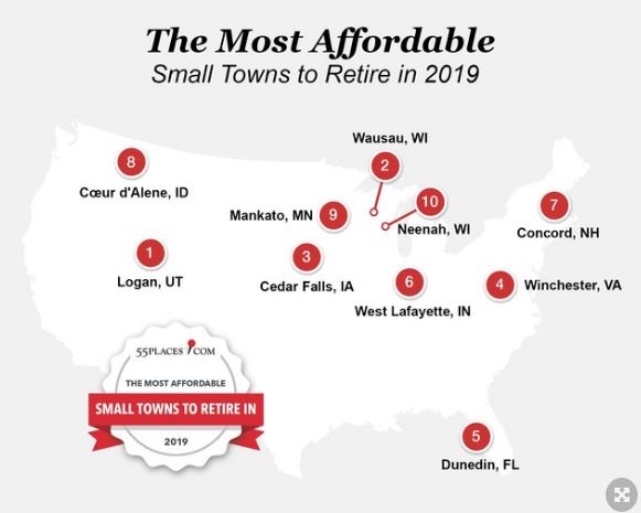 Mapping the Most Affordable Small Towns to Retire in 2019