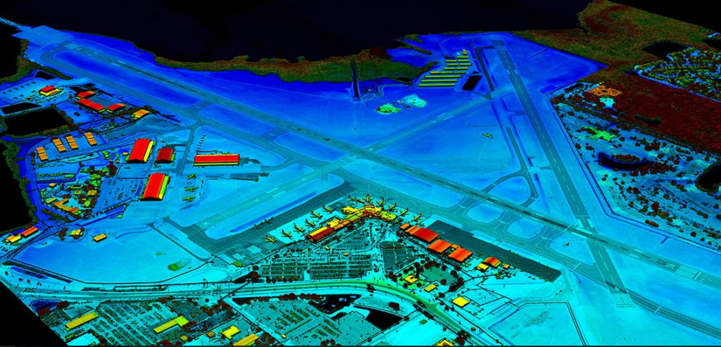 Colorized digital elevation model of International Airport in Pinellas County, Florida