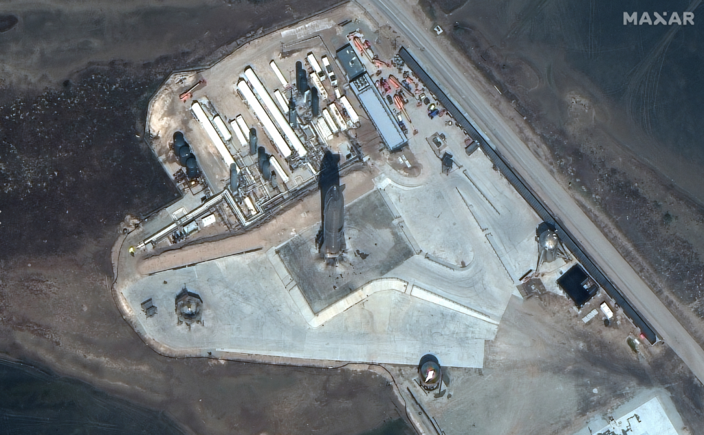 Satellite Imagery: SpaceX Starship SN10 Hours Before Launch