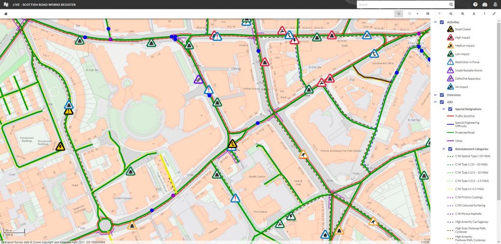 New street works application using cloud GIS manages road works across Scotlan
